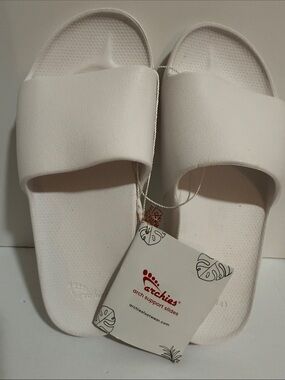 Archie’s Unisex Women's White Arch Support Slide Sandals Size 5